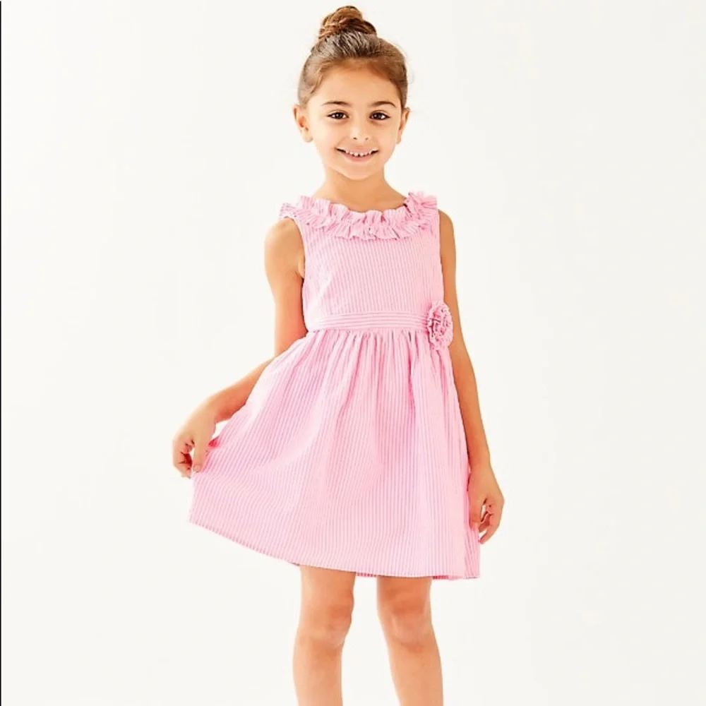Lilly Pulitzer Georgina Dress Pink Seersucker